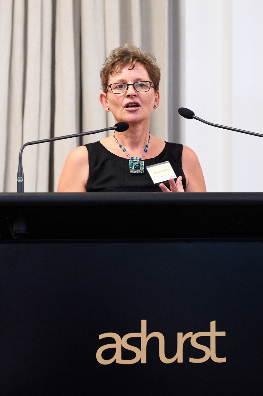 Dr Bishop accepting the award