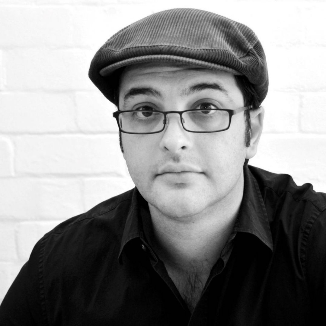 Black and white portrait of Michael Zanadro