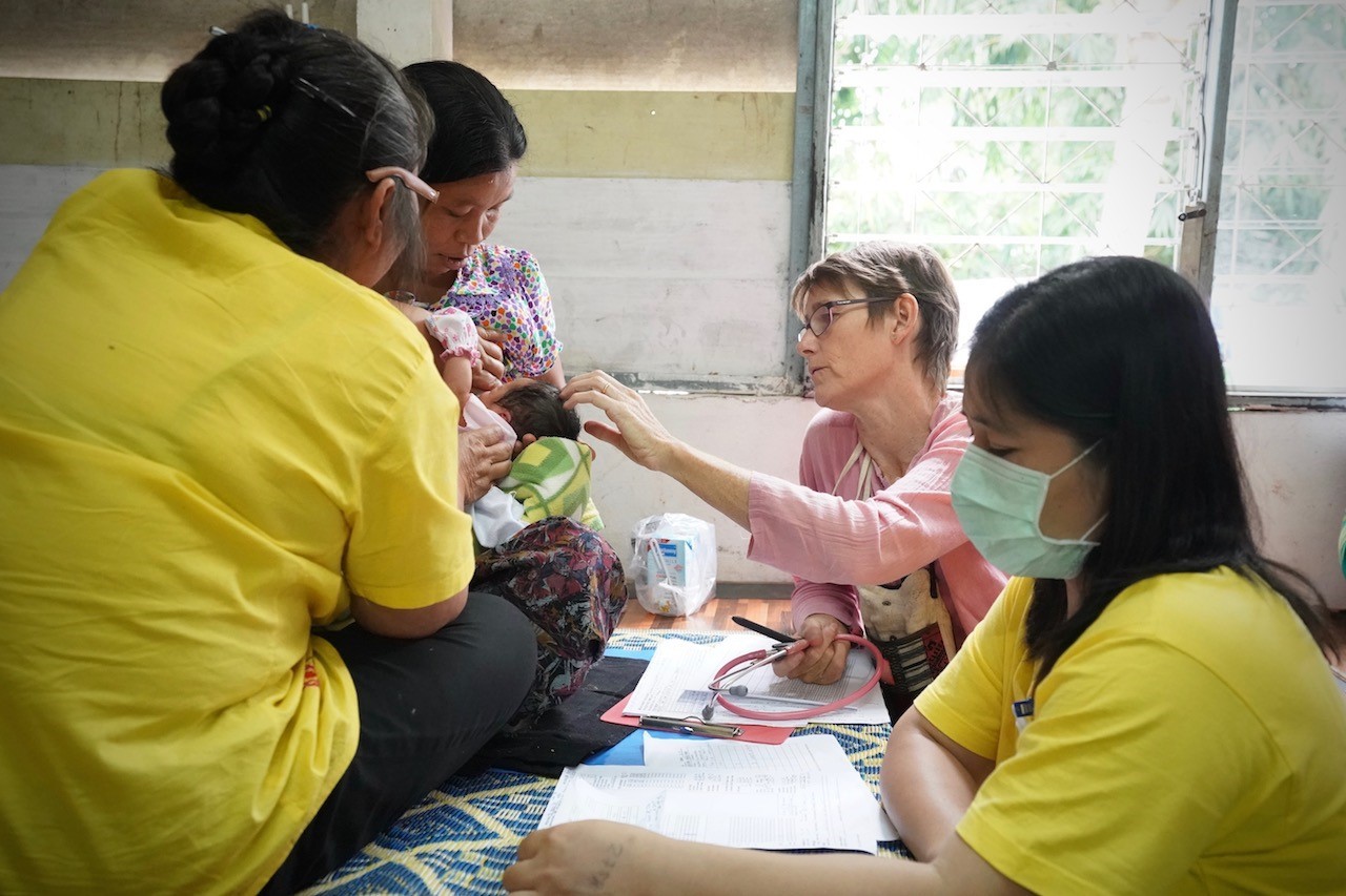 Rose McGready with patients