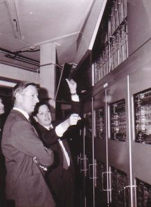 Professor John Makepeace Bennett with SILLIAC.