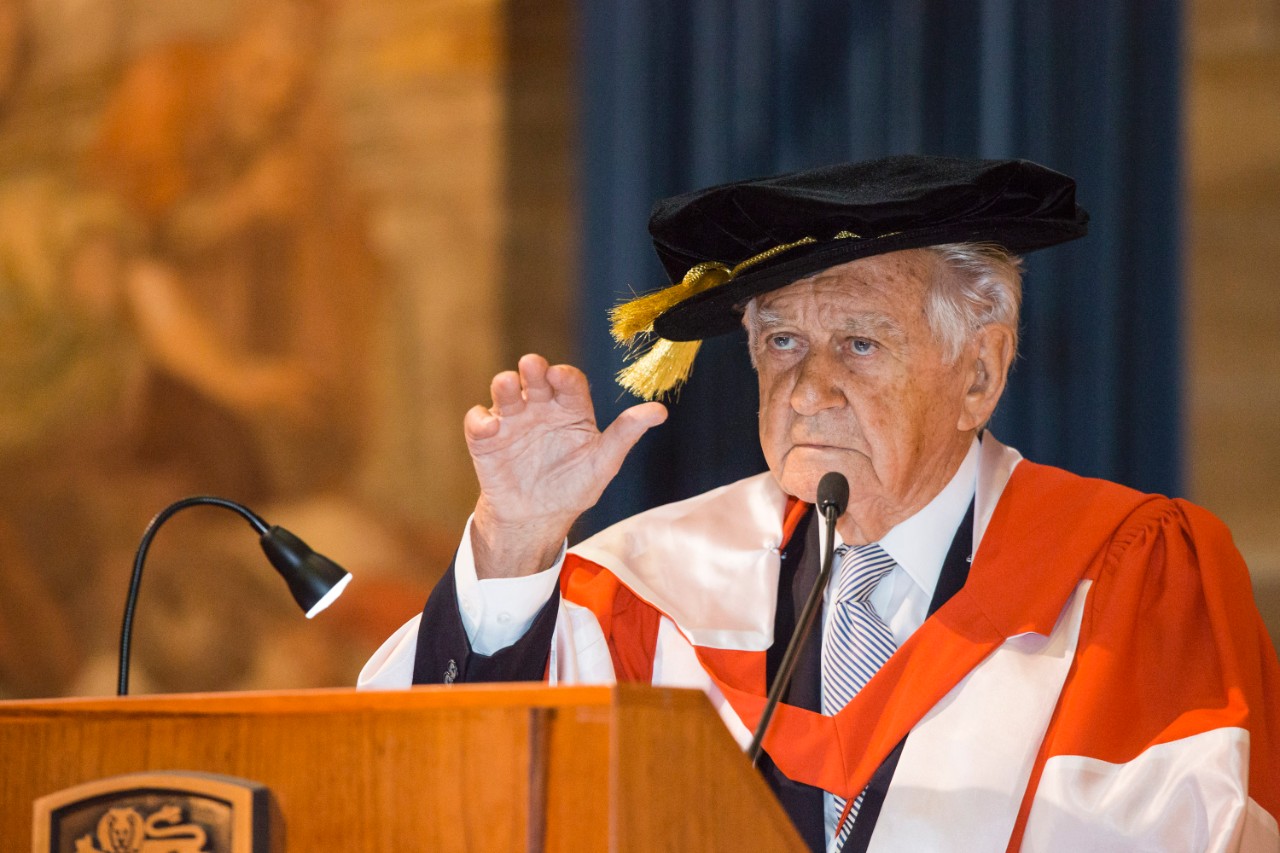 Bob Hawke at lectern