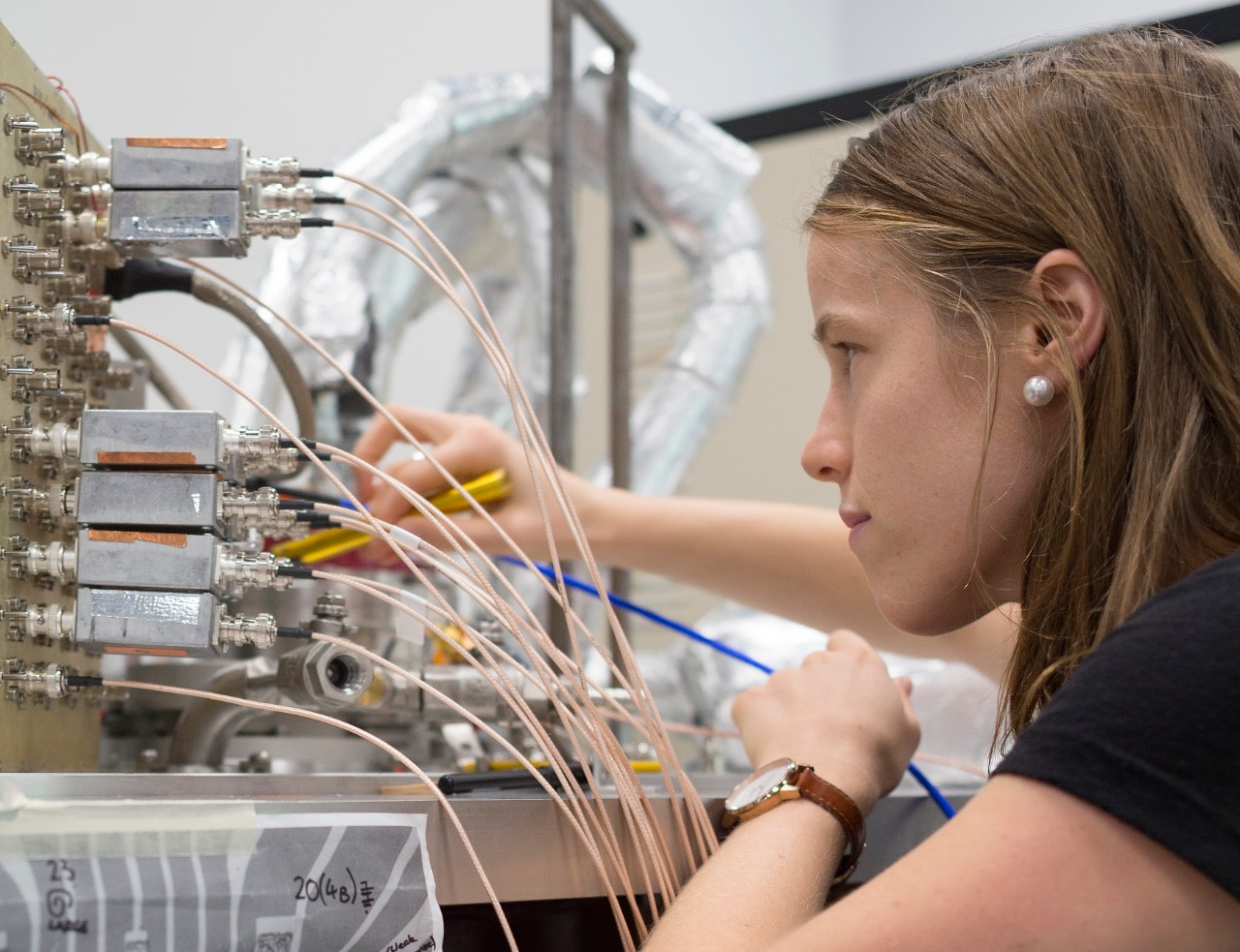 Dr Xanthe Croot working in the Sydney Nanoscience Hub. She has now commenced a postdoc position at Princeton University.