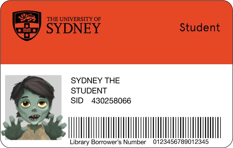 Example of what a student card looks like
