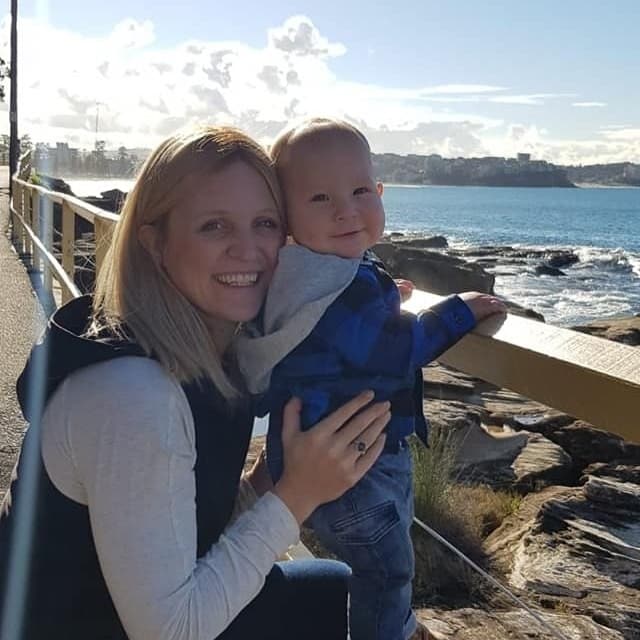Emma Brown with her son