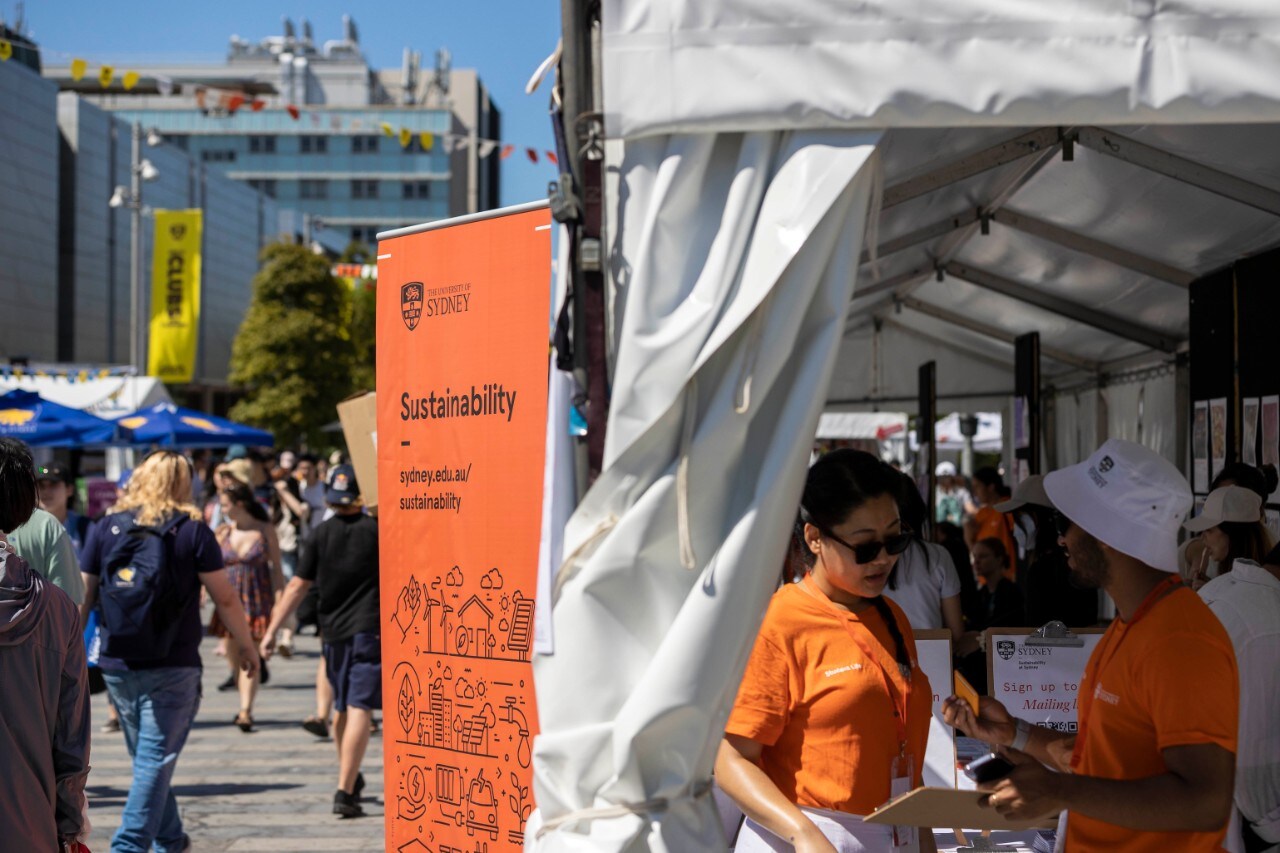 Sustainability stall at Welcome Fest 2023 