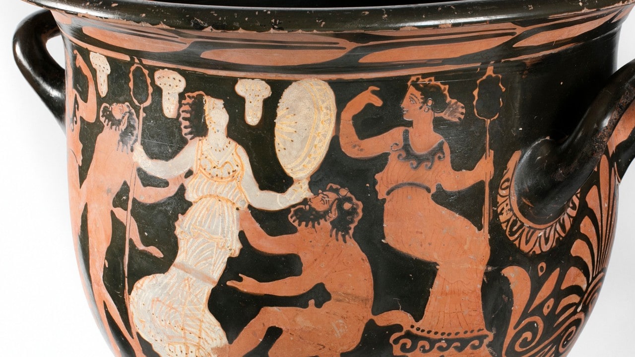 Ceramic Greek vessel with painted figures