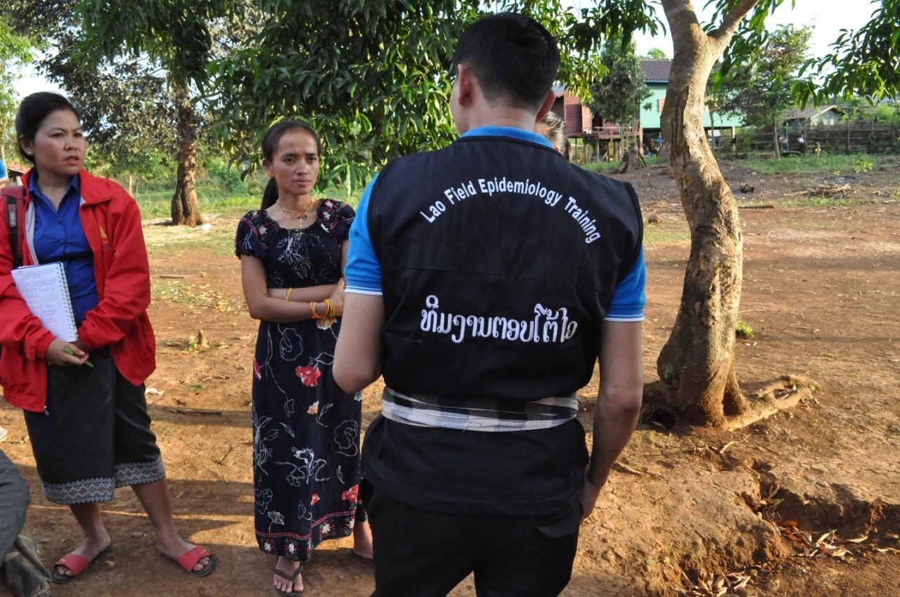 Members of the Lao Epidemiology Field School interviewing villagers.