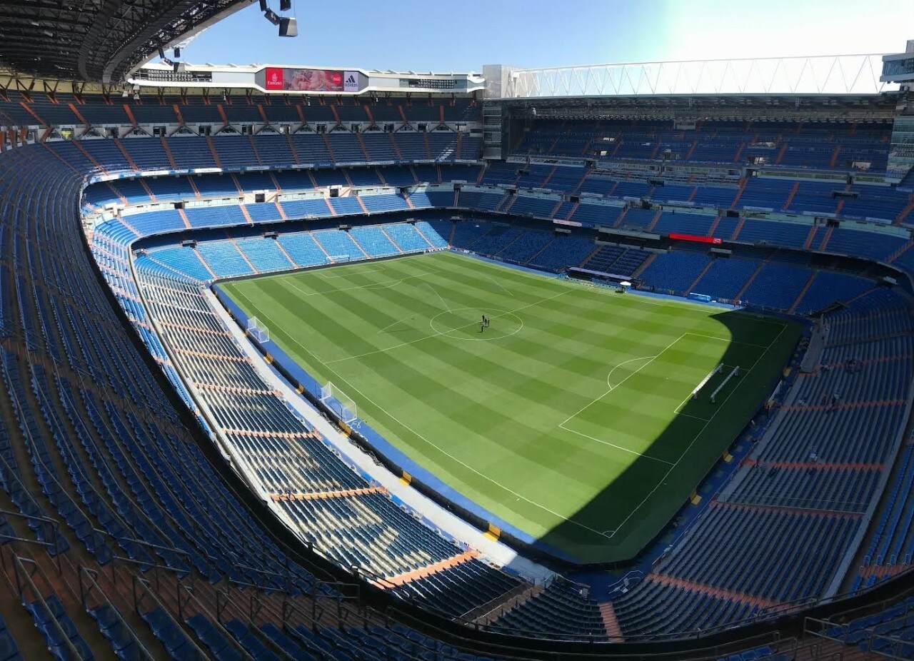 On a tour of the famous Santiago Bernabéu Stadium, home to Real Madrid