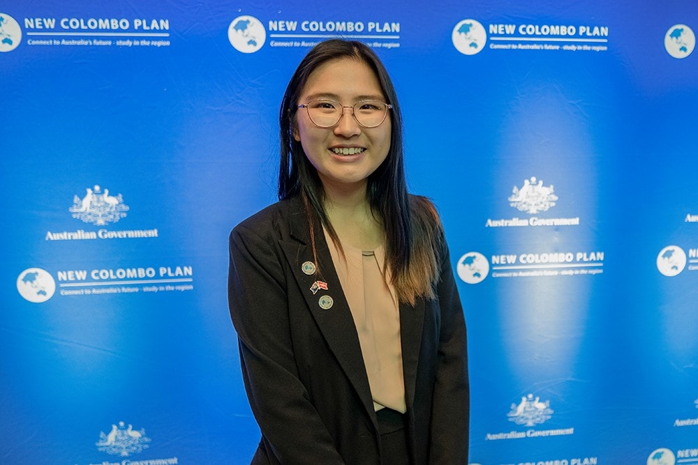 Alvina at the New Colombo Plan 2020 Scholarship event at Parliament House 