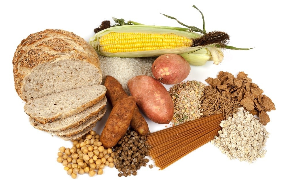 Carbohydrates including bread, legumes and corn