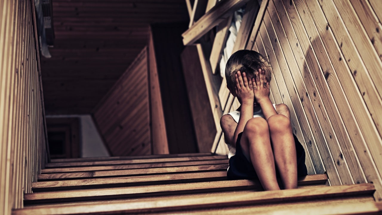 A stock image of a young child in distress. Image iStock