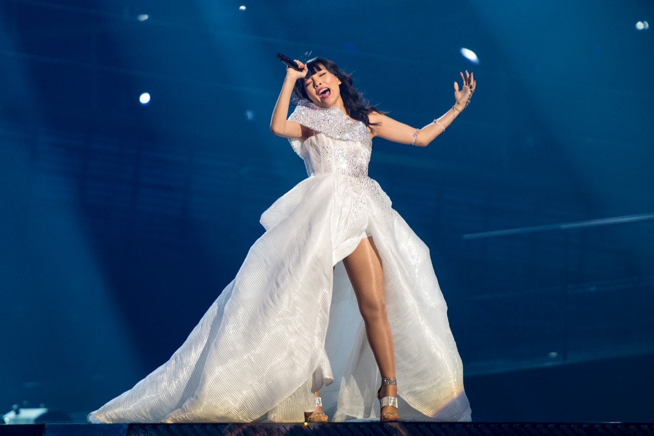 Dami Im representing Australia during the Eurovision Song Contest 2016 in Stockholm. Image: Albin Olsson/Wikimedia Commons.