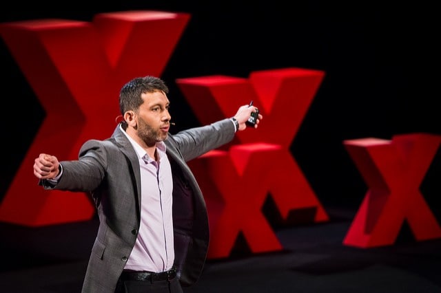Professor Michael Biercuk presenting at TEDx Sydney in 2016