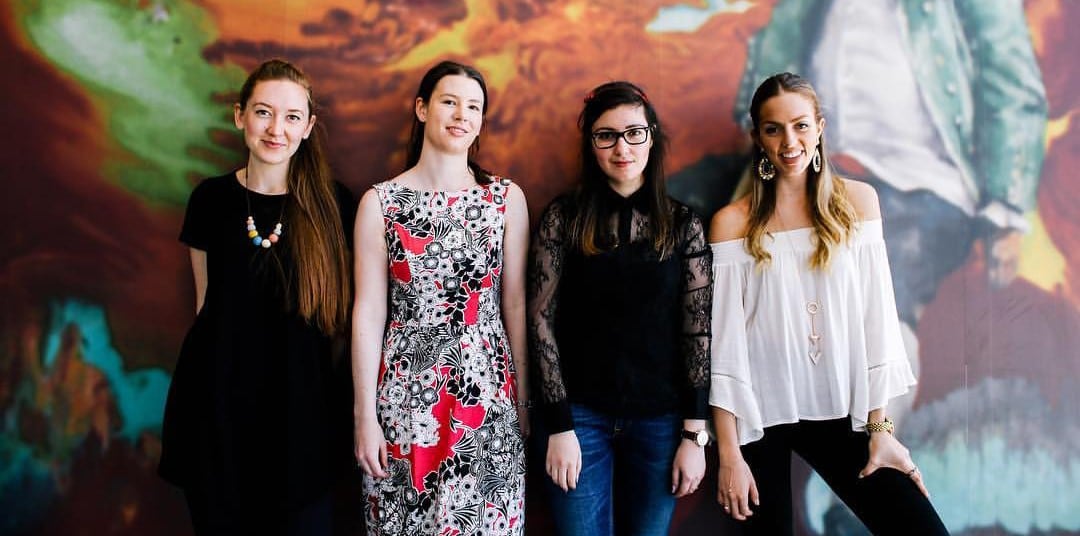 Sydney Conservatorium of Music’s current Composing Women: Ella Macens, Clare Johnston, Elizabeth Younans and Natalie Nicholas. Photo: @rahkela