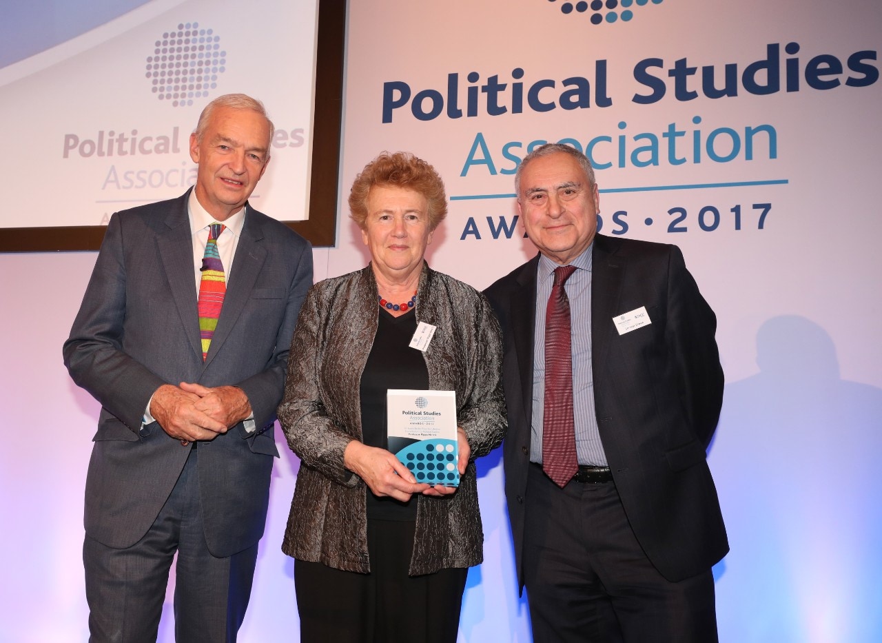Professor Pippa Norris with the Sir Isaiah Berlin Prize. 
