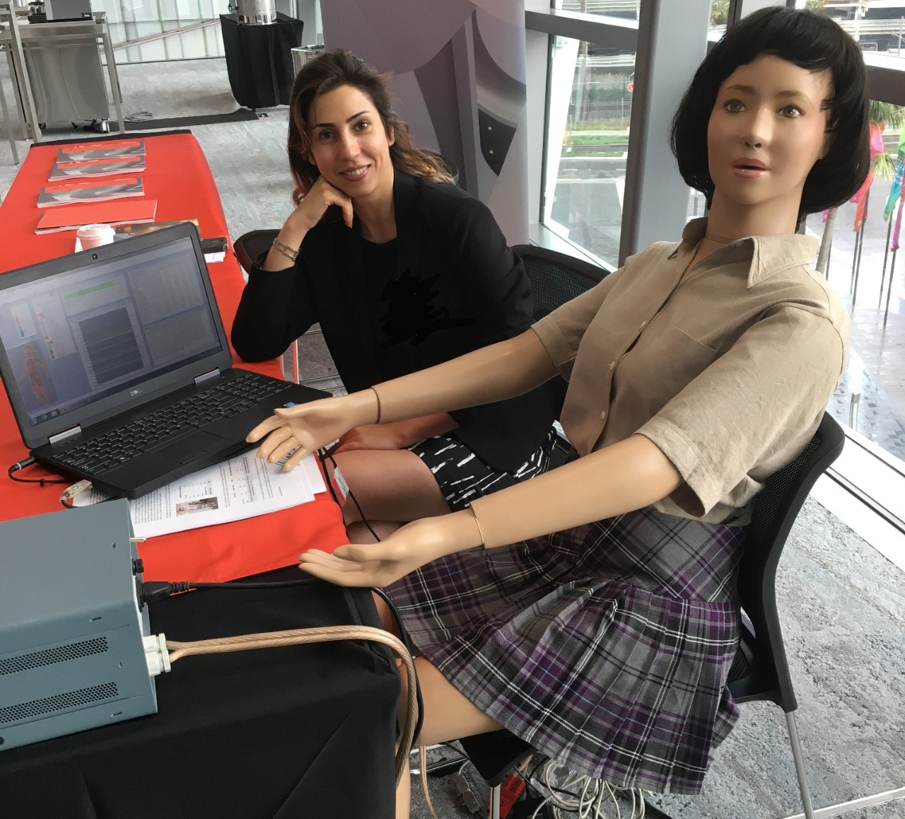 University of Sydney PhD student and IEQ researcher Mahsan Sadeghi with Laura Palmer, the mannequin instrumental in thermal comfort research. 