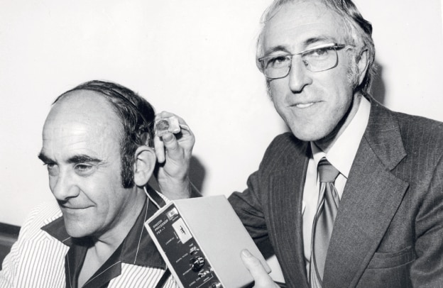  Made profoundly dead by an accident, Rod Saunders was Professor Clark's first cochlear implant recipient.