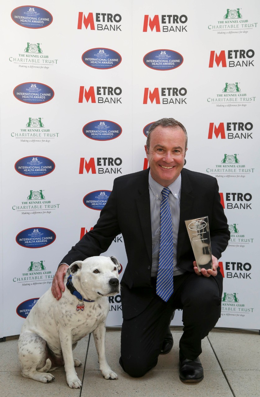 Lifetime Achievement Award Winner Prof Paul McGreevy at the International Canine Health Awards 2017 in London - credit - the Kennel Club
