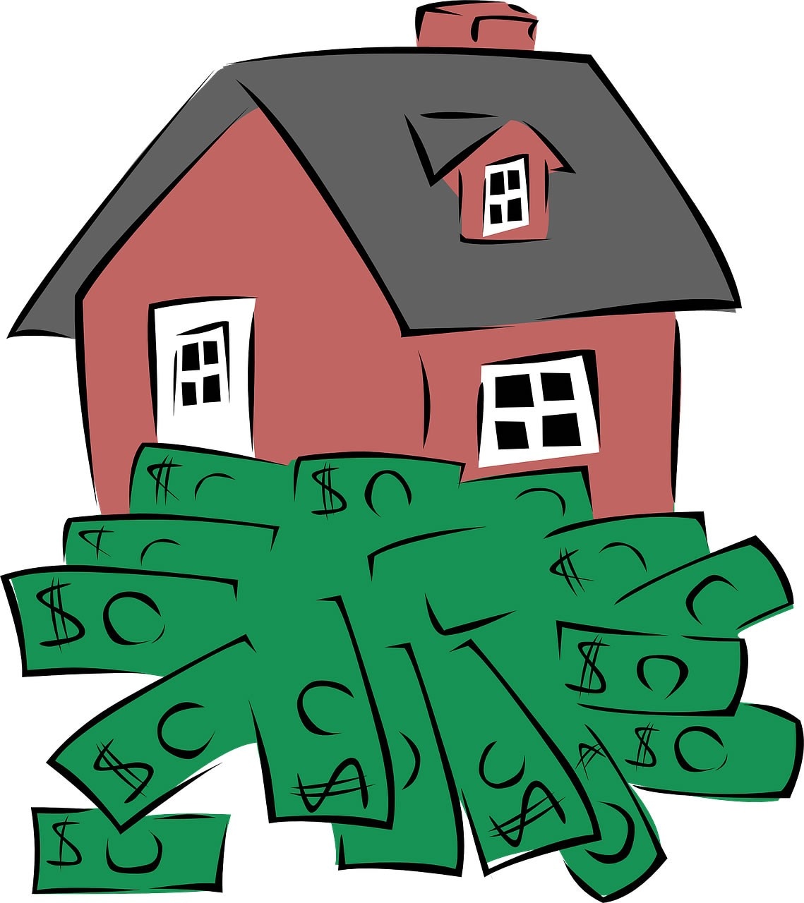 Illustration of a house representing an investment