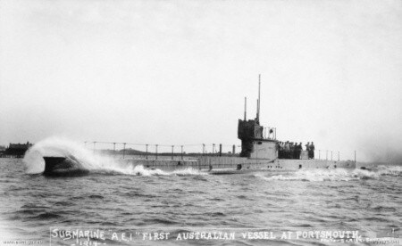 Australia's first submarine, HMAS AE1.