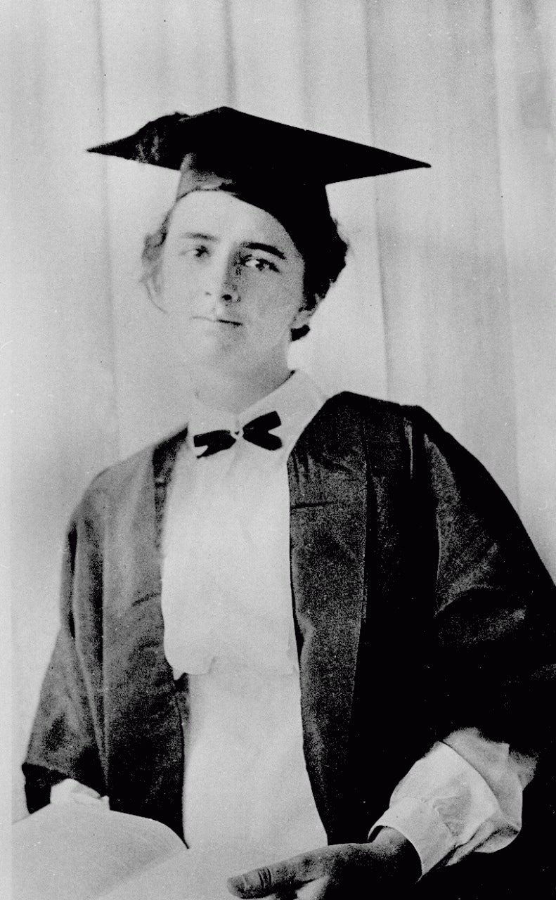 Edna Briggs at her graduation in 1917.