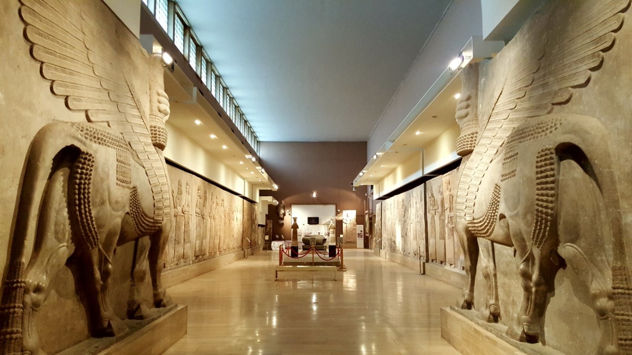 Interior shot of a room in the National Museum of Iraq taken in 2018