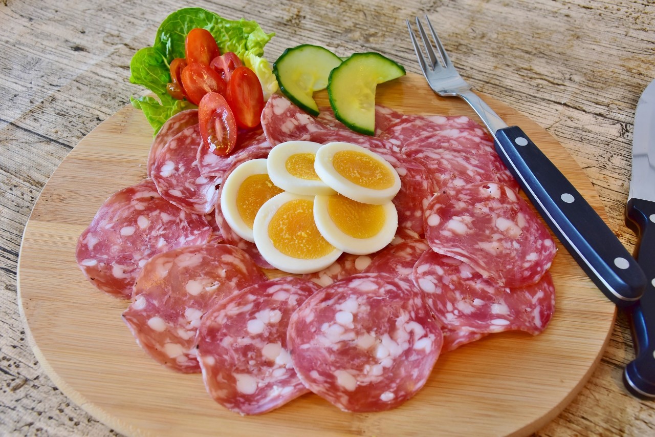 photo of a plate of salami