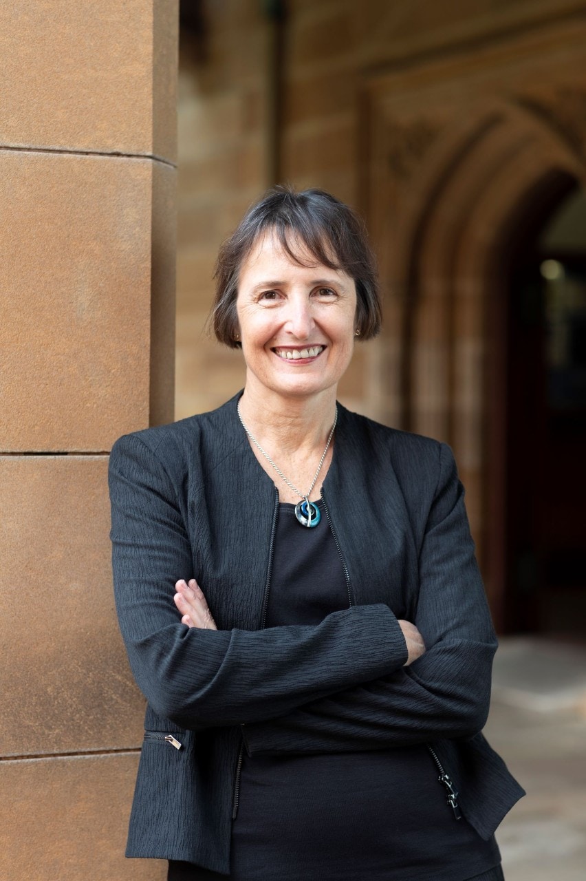 Professor Maree Teesson arms crossed at Uni of Sydney campus