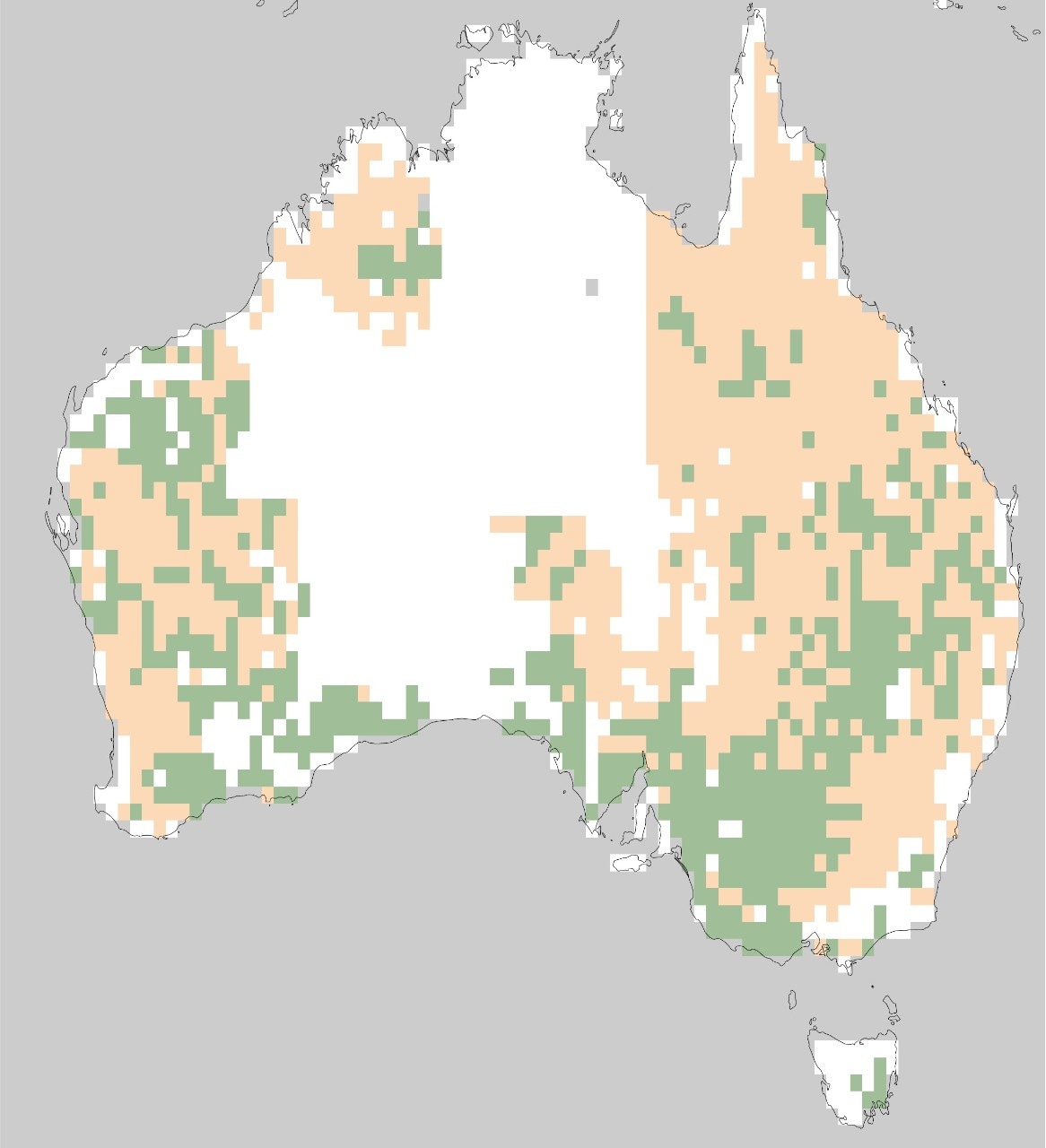 A portion of the map showing distribution of glyphosate in Australia.