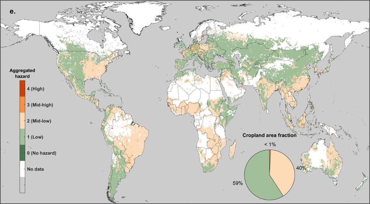 Global hazard map of glyphosate contamination in soils. 