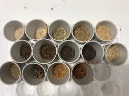 Native grain and flour samples made by the team at Narrabri.