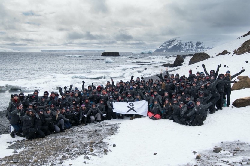 The participants of Homeward Bound Cohort 4, the largest all-female expedition to Antarctica. Photo: Will Rogan