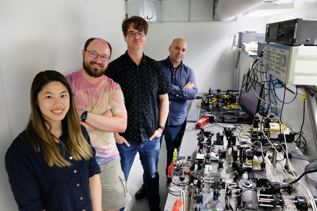 Research team: (left to right) Alison Wong, Christopher Betters, Barnaby Norris, Sergio Leon-Saval.