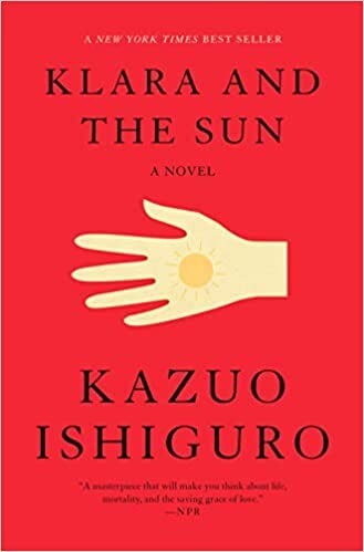 photo of a red book cover with the words Klara and the Sun on it