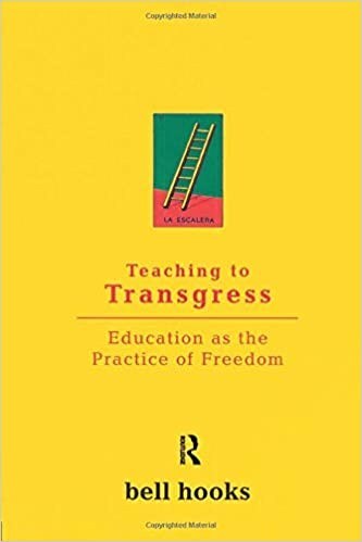 photo of a bright yellow cover with the words Teaching to Transgress