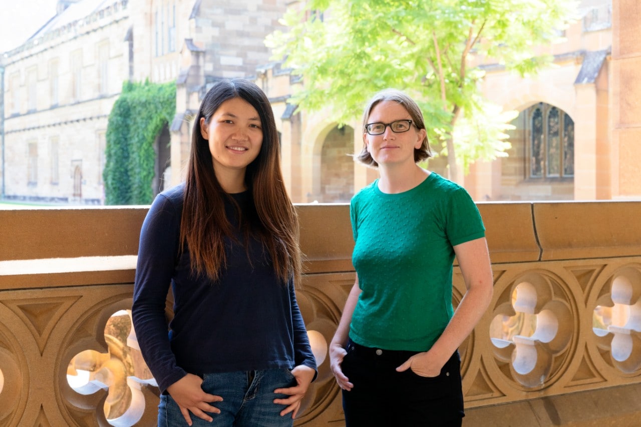 Yuanming Wang (left) with her PhD supervisor Professor Tara Murphy. Photo: Louise Cooper