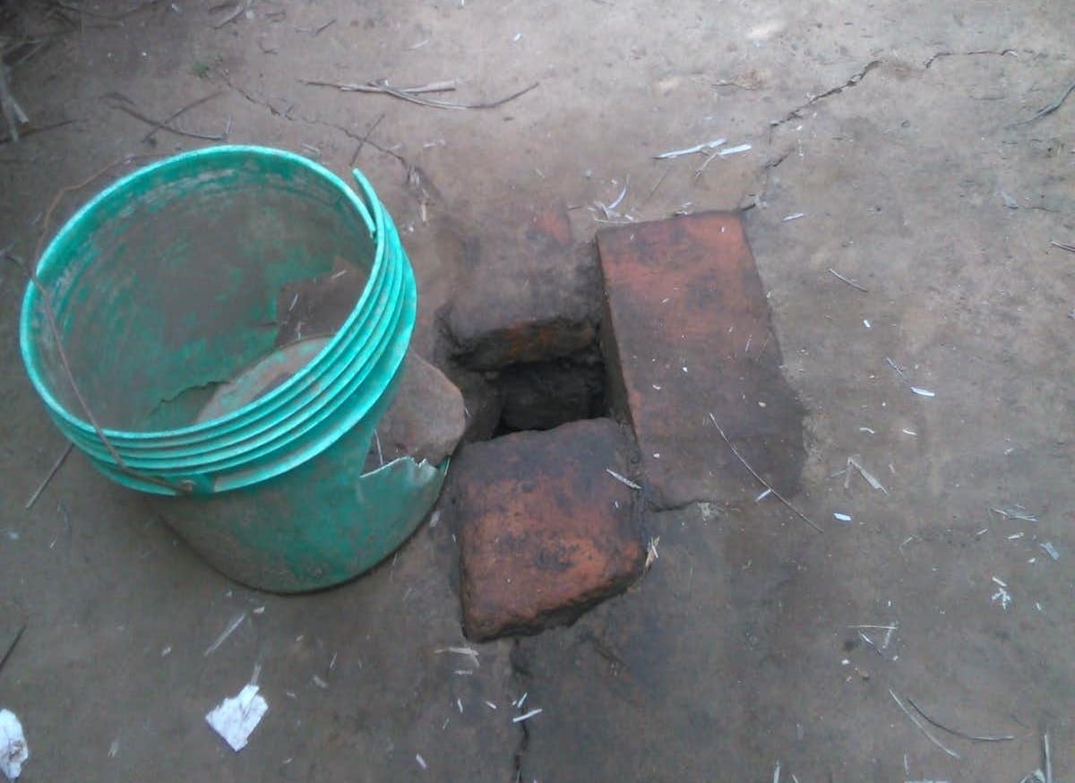 A typical pit latrine in rural Tanzania