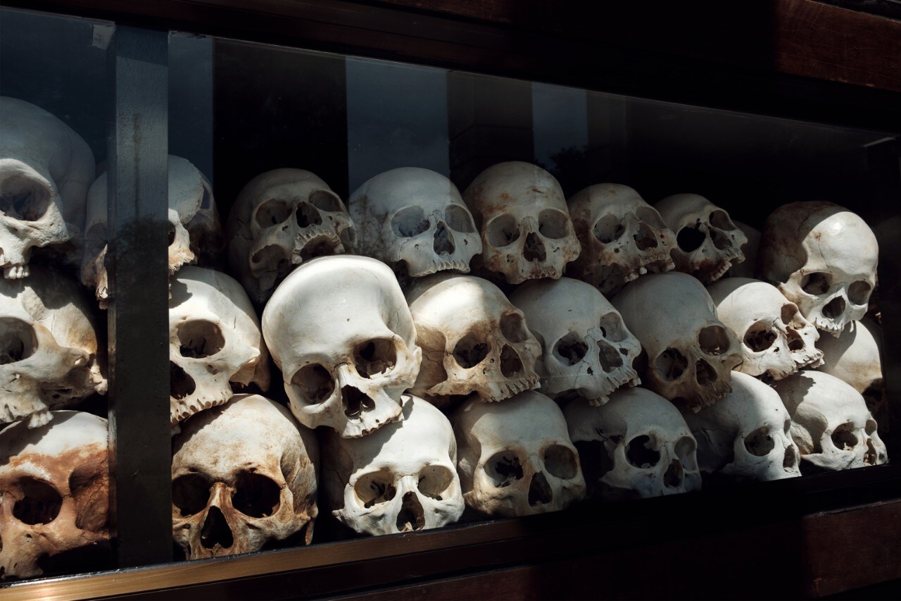 Skulls at the Choeung Ek Monumnet