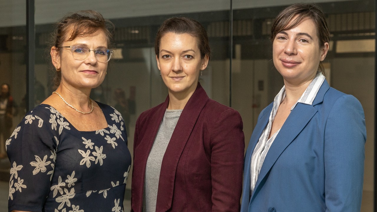 Sydney team: (from left) Professor Marcela Bilek, Dr Anna Waterhouse, Dr Shelley Wickham.