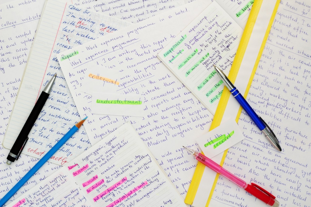 Image of handwritten exam notes 