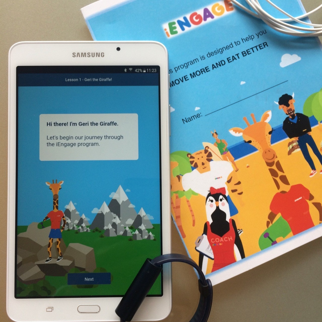 The IEngage app and booklet