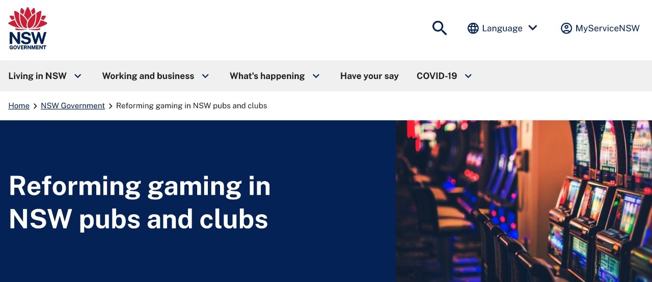 Screen grab from the NSW Government website.