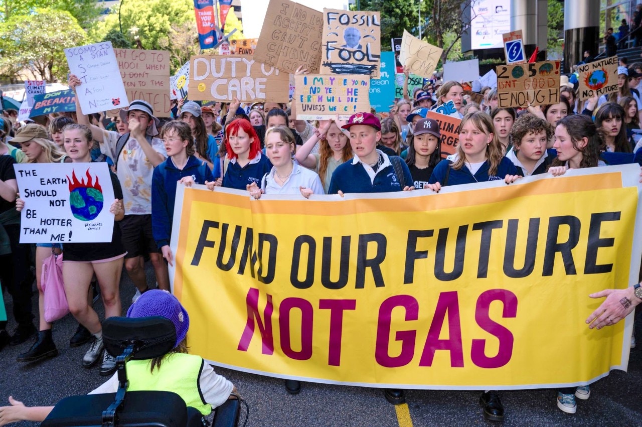 A climate protest by students 