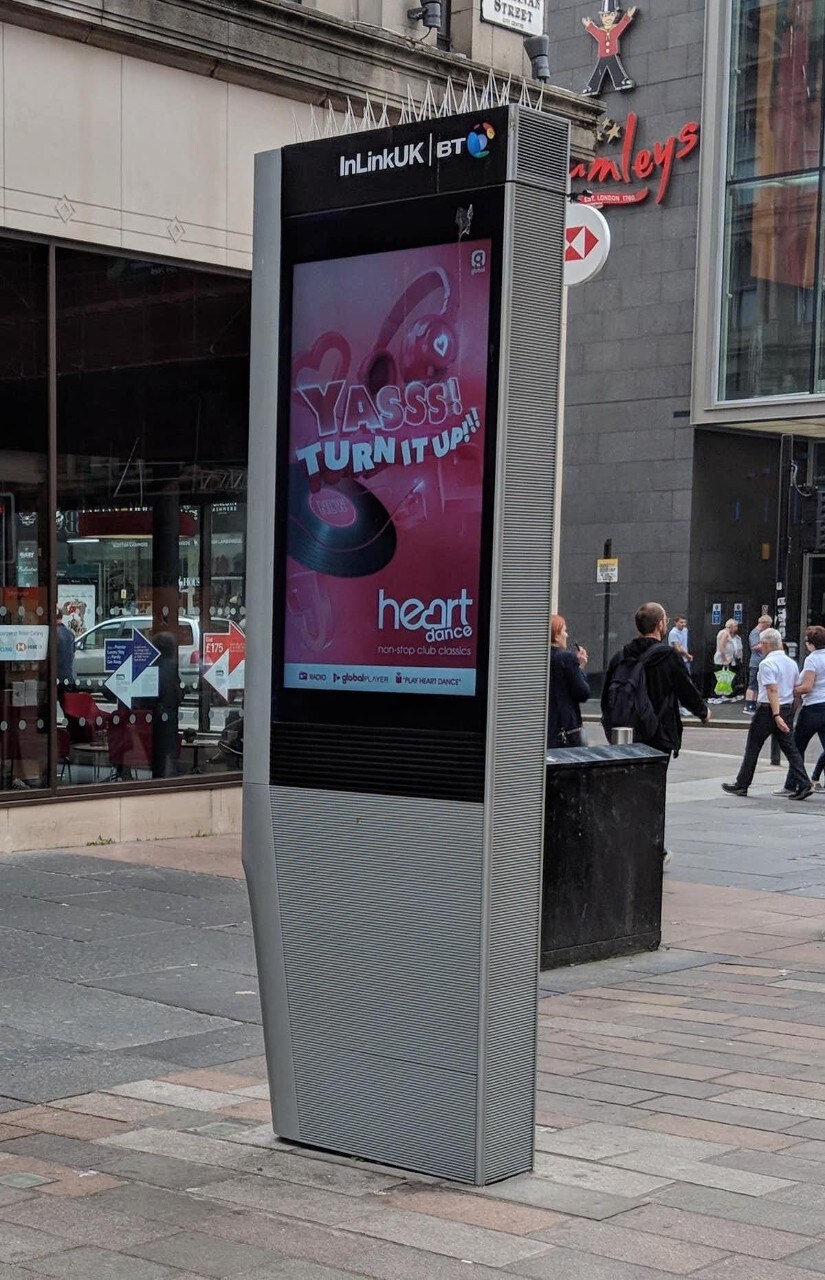 An InLinkUK kiosk in Glasgow city centre. 