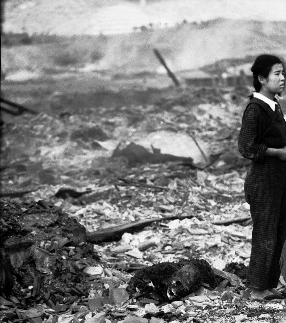 a photo of Nagasaki a day after the atom bomb