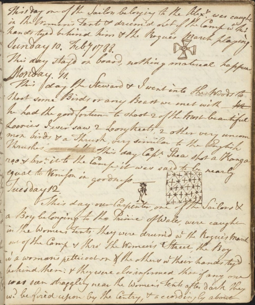 Arthur Bowes Smyth, journal, 9-12 February 1788; National Library of Australia