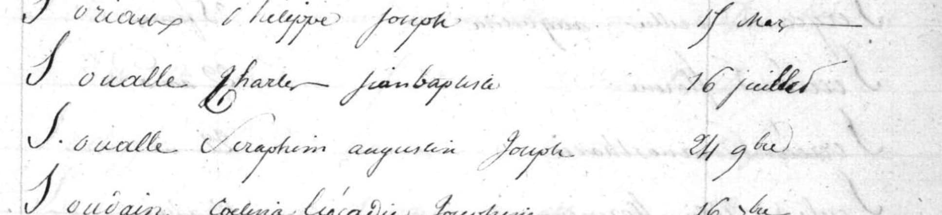 Soualle Charles Jeanbaptiste / 16 Juillet [1824]