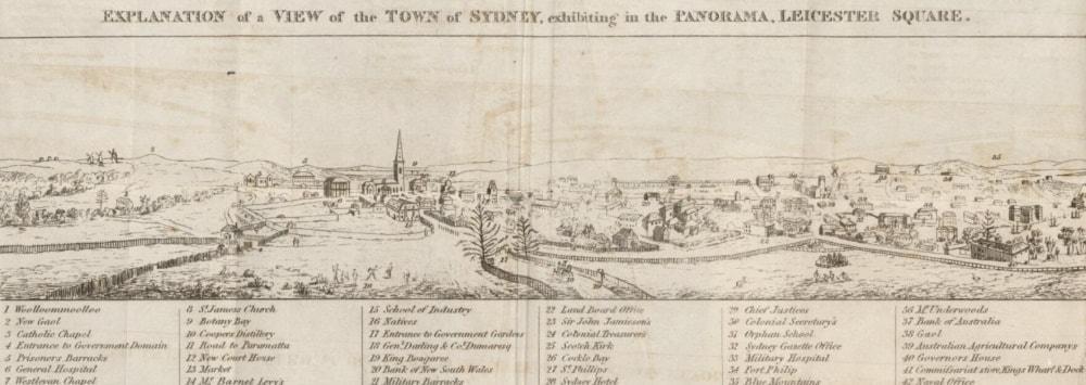 Explanation of a view of Sydney, exhibiting in the Panorama, Leicester Square [1828/29]