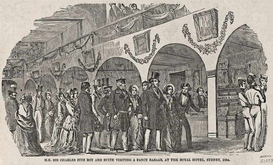 THE GOVERNOR-GENERAL'S VISIT TO THE NEW FANCY BAZAAR, Sydney, January 1857 (Walter Mason)