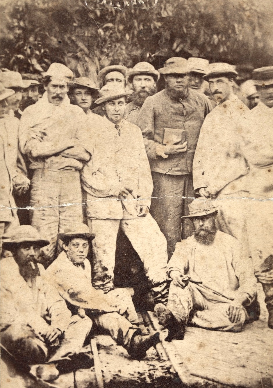 The duke of Edinburgh and suite, Band of Hope Gold Mine, Ballarat, 10 December 1867; State Library of Victoria